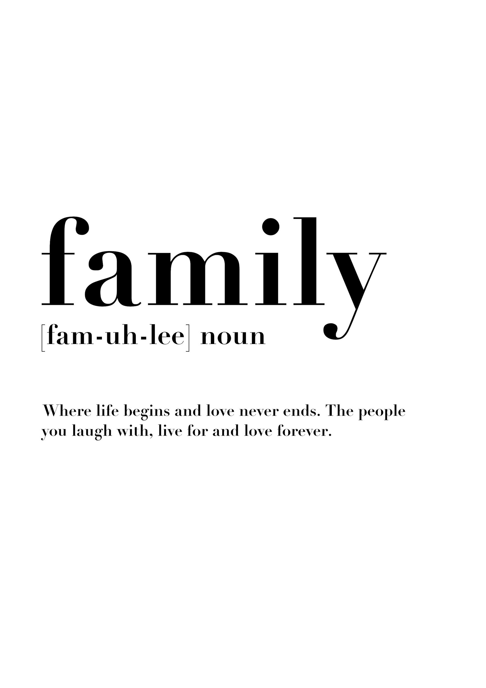 Family Quote Print Family Poster Family Meaning Home Decor Etsy