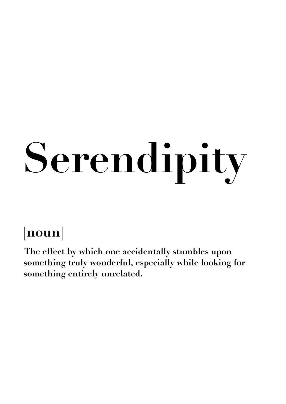 Serendipity Print Serendipity Definition Serendipity Etsy UK