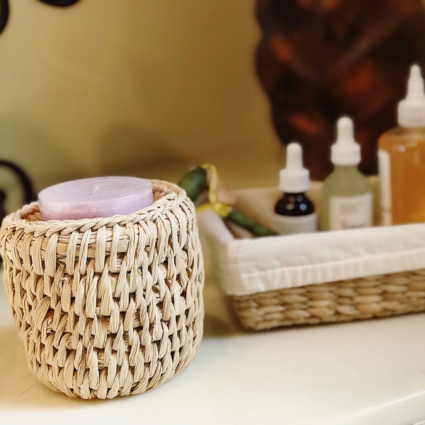 Handmade Natural Corn Husk Desk Organizer | Home Decor | Sustainable | Eco-Friendly | Hand Crochet