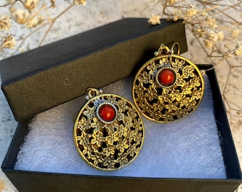 Handmade Brass Mandala Style Earrings