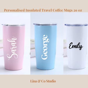 Personalised Coffee Travel Mug 20oz/Customised Stainless Steel Coffee Tumbler 20oz/Personalized Insulated Coffee Tumbler 590ml