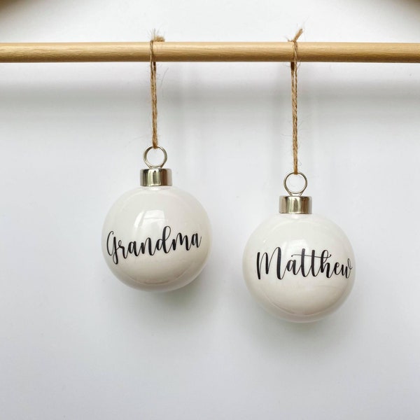 Personalised Ceramic Christmas Baubles/Personalized Christmas Ornaments/Custom Christmas Gifts/Personalized Gifts