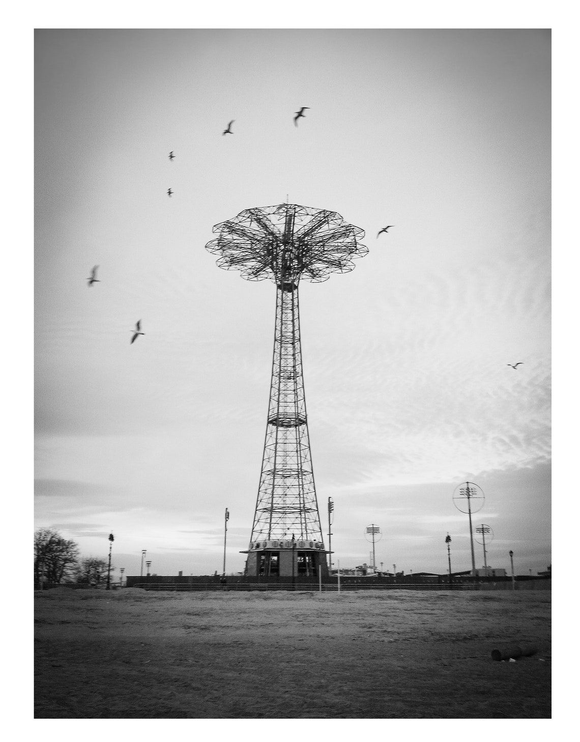 Coney Island, Brooklyn, Black and White Photograph, Digital Photograph ...