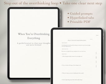 Overthinking Journal Mental Clarity Workbook Guided Reflection for Anxiety Decision Making Focus GoodNotes iPad Planner