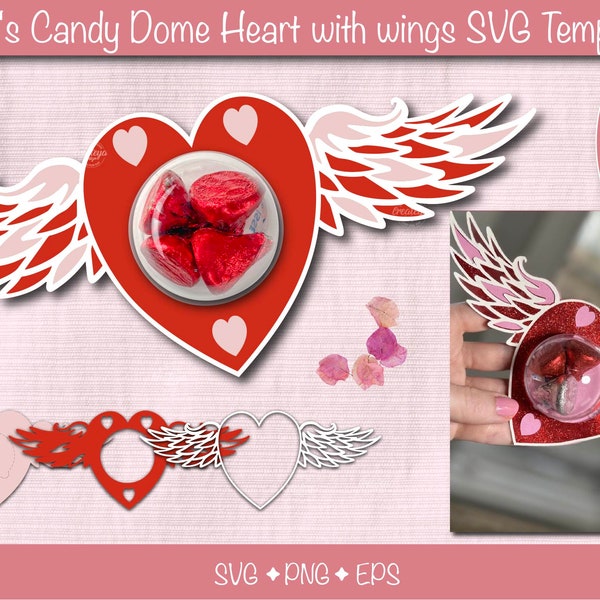 Valentine’s day Candy dome SVG, Valentine treat holder, Party Favor, Paper craft Gift