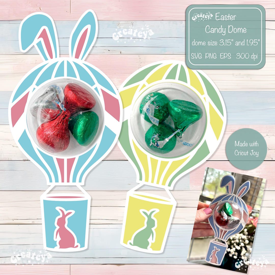 Easter Candy Dome SVG Bunny Balloon Treat Holder Party Favor Papercraft ...