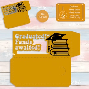 Porte-monnaie pour l'obtention du diplôme SVG 2025 Pochette pour l'obtention du diplôme SVG Cadeau bricolage Papier cartonné pour diplômés Papercut Cadeau de fête