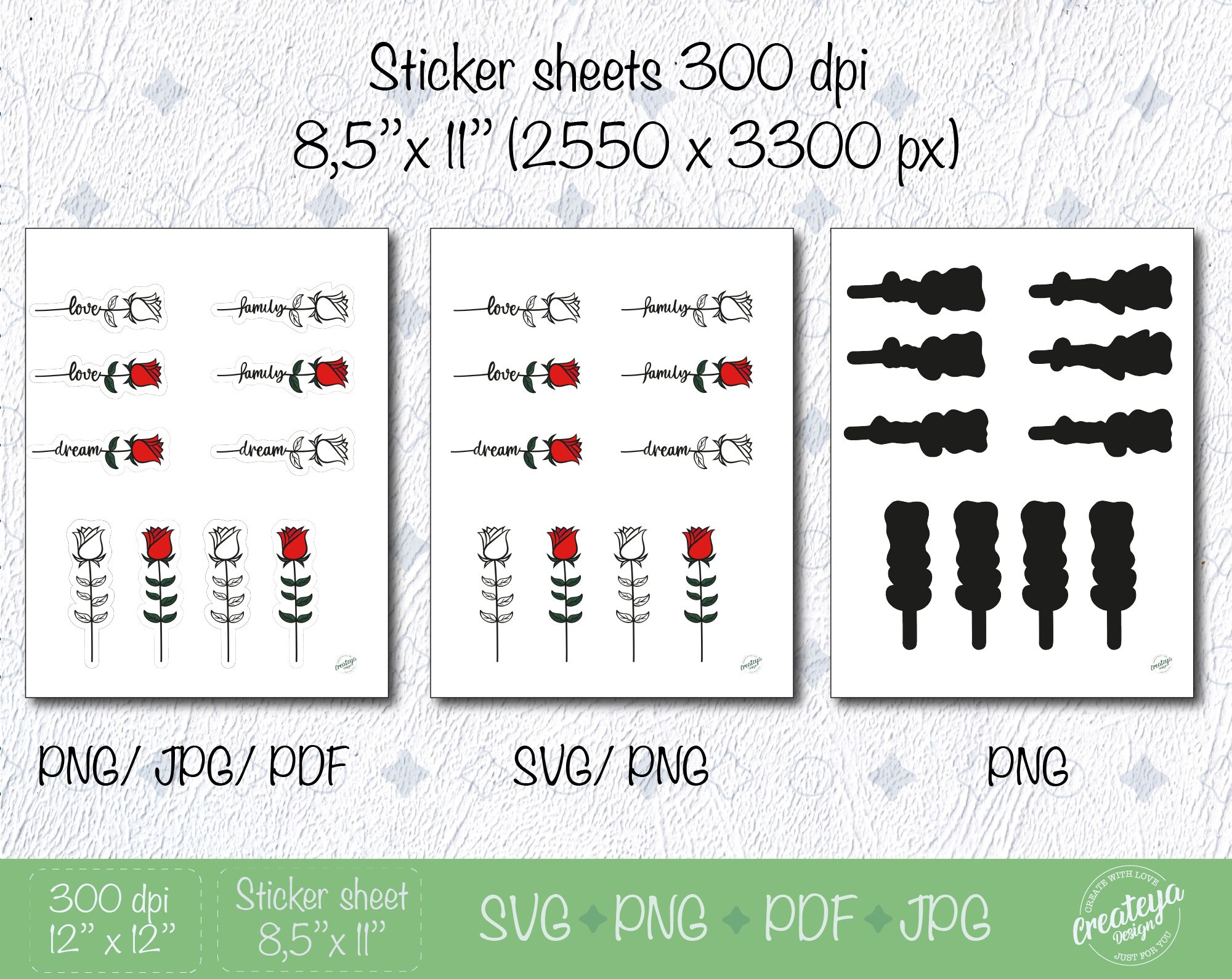 Stickers Svg Files for Cricut Printable Planner Sticker Sheet - Etsy UK