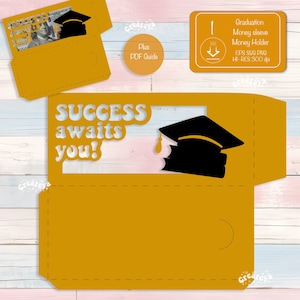 Porte-monnaie pour l'obtention du diplôme SVG 2025 Pochette pour l'obtention du diplôme SVG Cadeau bricolage Papier cartonné pour diplômés Papercut Cadeau de fête
