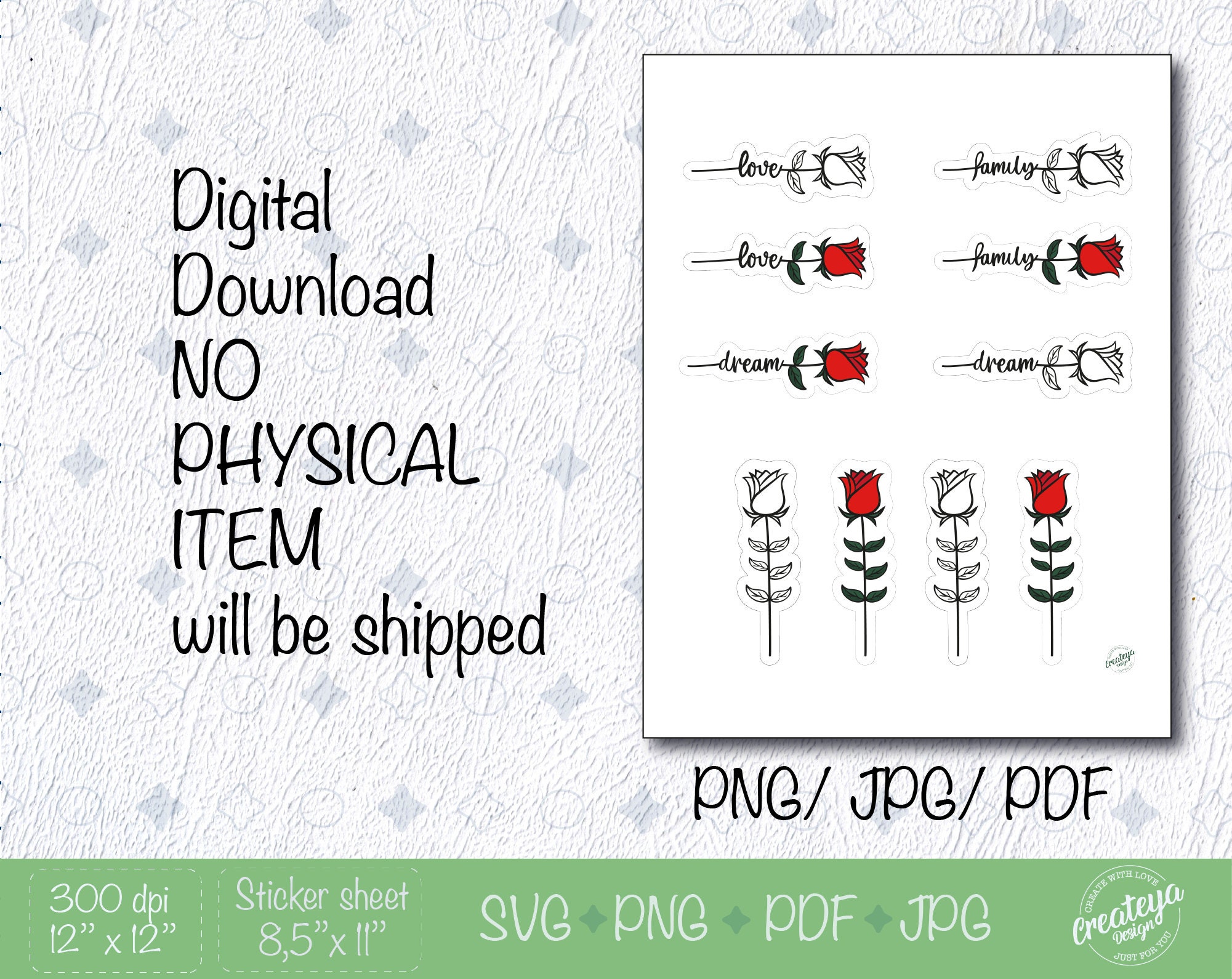 Stickers Svg Files for Cricut Printable Planner Sticker Sheet - Etsy UK