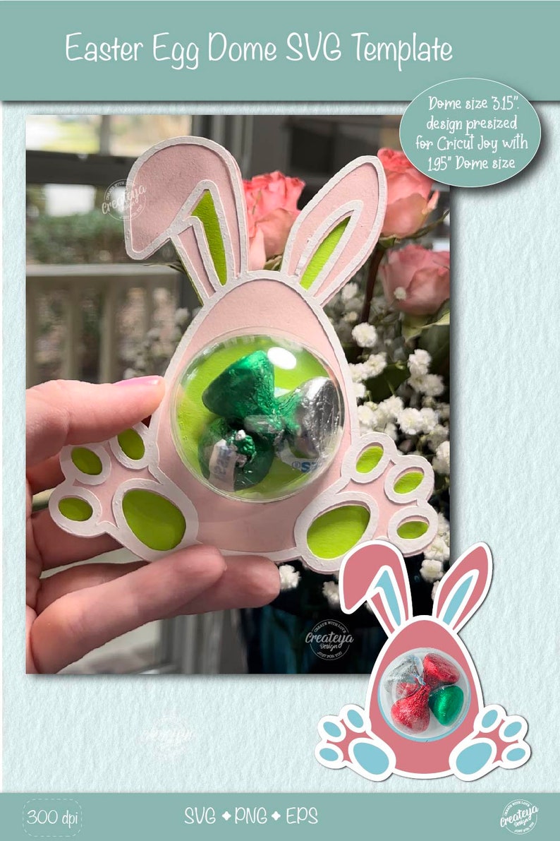 Easter Candy Dome SVG Bunny Treat Holder Party Favor Paper - Etsy