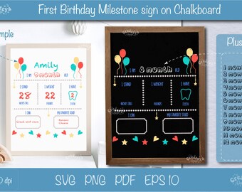 Baby Milestone Board, Monthly Milestones on Chalkboard or Dry erase board