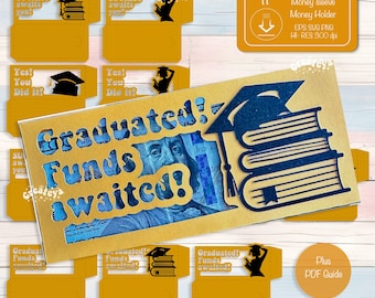 2025 Graduation Money Holder SVG Bundle Card Template for Cash Gift Cricut Cut File DIY Papercut Cardstock Money Sleeve