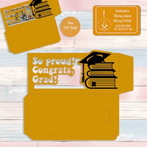 Porte-monnaie pour l'obtention du diplôme SVG 2025 Pochette pour l'obtention du diplôme SVG Cadeau bricolage Papier cartonné pour diplômés Papercut Cadeau de fête
