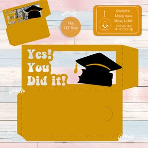 Porte-monnaie pour l'obtention du diplôme SVG 2025 Pochette pour l'obtention du diplôme SVG Cadeau bricolage Papier cartonné pour diplômés Papercut Cadeau de fête