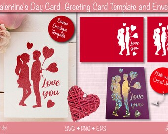 Valentine Card SVG| Valentine card template| Love cards| Printable| Greeting Card Template SVG