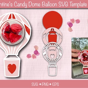 Valentinstag Candy Dome SVG, Valentinstag Leckerbissen Halter, Party Favor, Papierkunst Geschenk