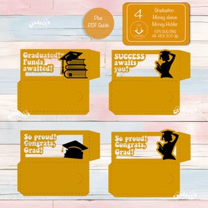 Lot de porte-monnaie SVG 2025 papier cartonné pour l'obtention du diplôme Porte-monnaie SVG Porte-monnaie SVG Cadeau bricolage