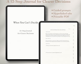 Decision Making Journal & Mental Clarity Workbook 12 Step Guided Reflection PDF GoodNotes iPad Planner for Life Decisions