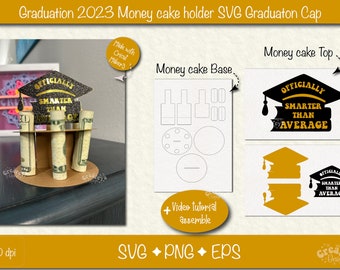 Graduation Money Cake 2025 SVG Bundle Cardstock Money Cakes, Money Holder SVG Cash Holder DIY Gift Graduate Hat 2025 Cricut