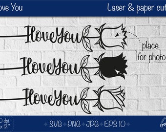 Memorial Rose I Love You SVG, Laser Cut File (Digital Download)