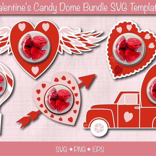 Valentine Candy dome SVG, Valentine candy holder, treat holder, valentines sweet box, Party Favor, Paper craft Gift