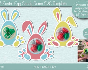 Easter Candy dome SVG, Bunny treat holder, Party Favor, Papercraft Gift