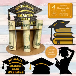 Abitur Geld Kuchen SVG Bundle Karton Geld Kuchen, Geldhalter SVG Bargeldhalter DIY Geschenk 2025 Graduate Cap Cricut