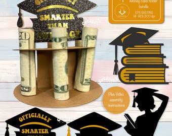 Graduation Money Cake SVG Bundle Cardstock Money Cakes, Money Holder SVG Cash Holder DIY Gift 2025 Graduate Cap Cricut