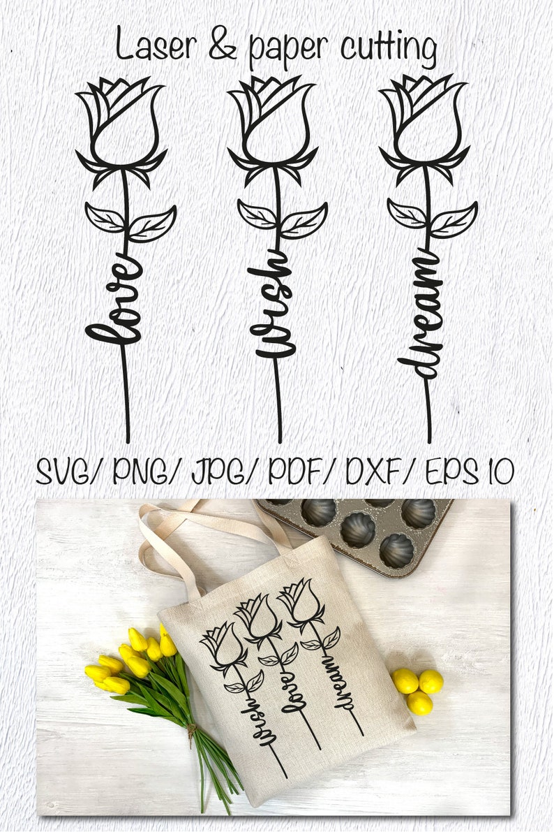 Glowforge files Family Love Rose Valentine\u2019s SVG Flowers SVG