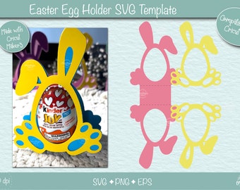 Easter Egg Holder SVG, chocolate egg stand, easter bunny SVG, Kids Party Favor, Paper craft Gift