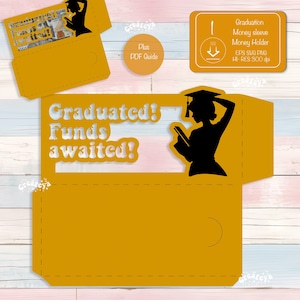Porte-monnaie pour l'obtention du diplôme SVG 2025 Pochette pour l'obtention du diplôme SVG Cadeau bricolage Papier cartonné pour diplômés Papercut Cadeau de fête