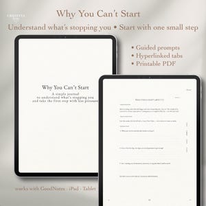 Överväldigande dagbok och arbetsbok för mental hälsa | Guidad självreflektion i PDF-format | GoodNotes iPad-planerare för ångest och fokus