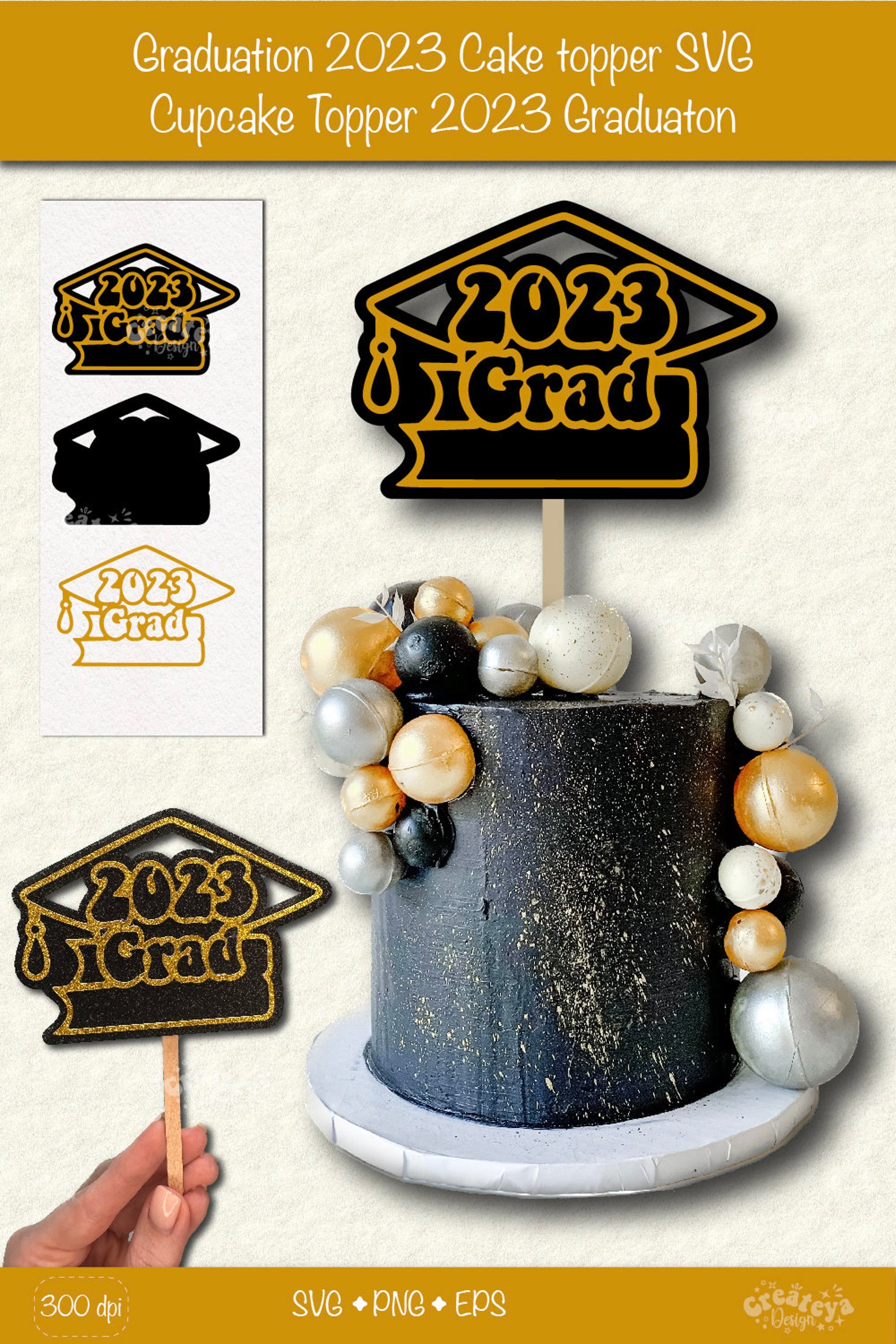 2023 Graduation Cake Topper SVG Grad 2023 Cake Topper SVG Etsy