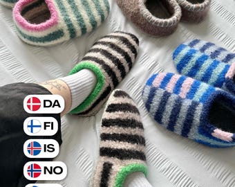Sjömanstofflor (danska, finska, isländska, norska, svenska) Stickmönster PDF