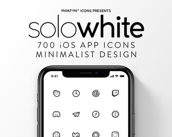 700 White App Icons Pack For iPhone iOS, Minimalist iOS Icons, Premium White Aesthetic Theme