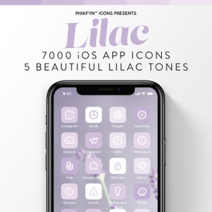 7000 Pastel Lila Lavendel iOS iPhone iPad App Icons Pack | Pastelkleur | Paars | Lavendel | Lila | Zacht | Esthetische iconen