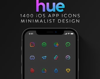 1400 Colourful Minimalist iOS iPhone App  | Social Media | Icons pack