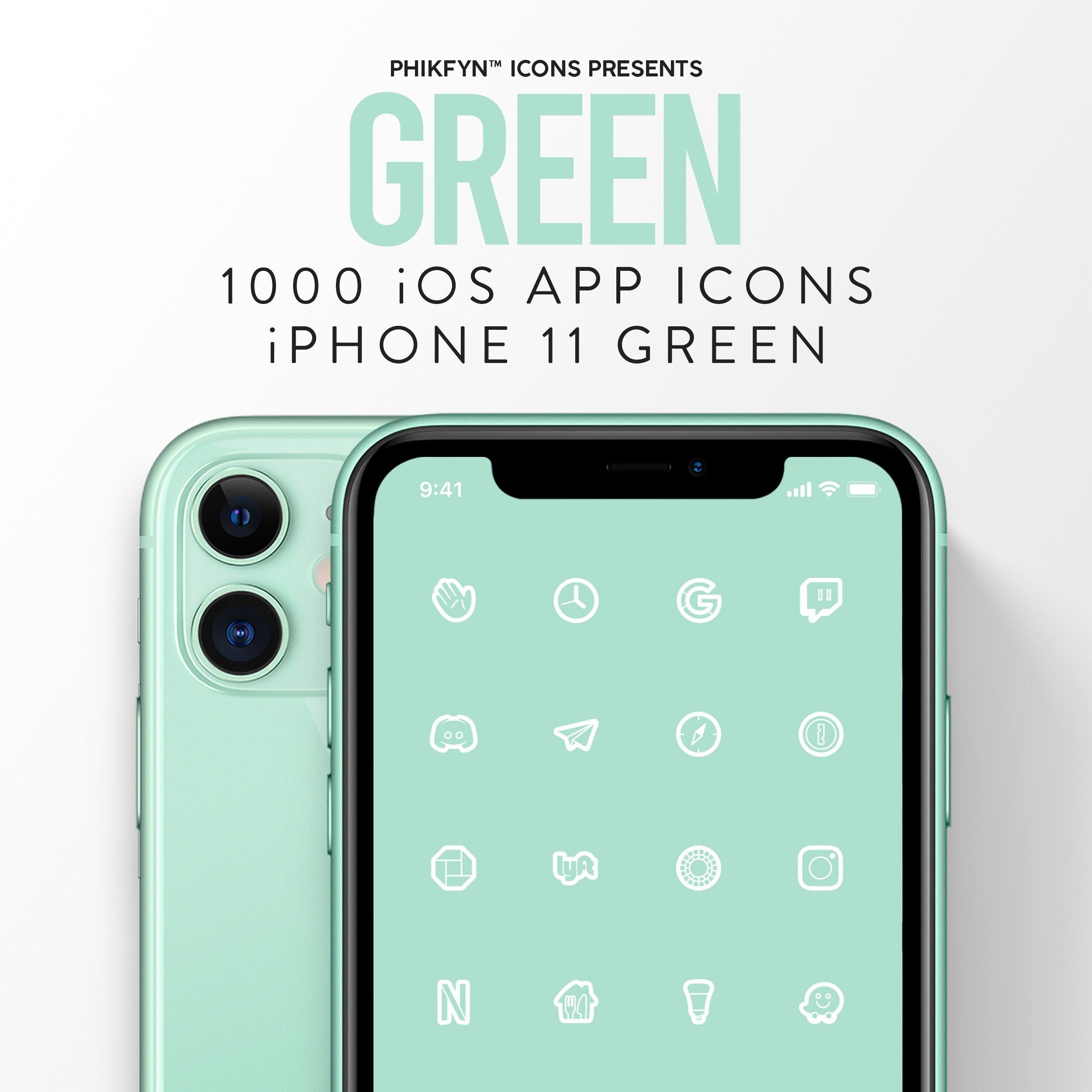 1000 Light Green Ios Iphone 11 Aesthetic Minimalist App Icons - Etsy India