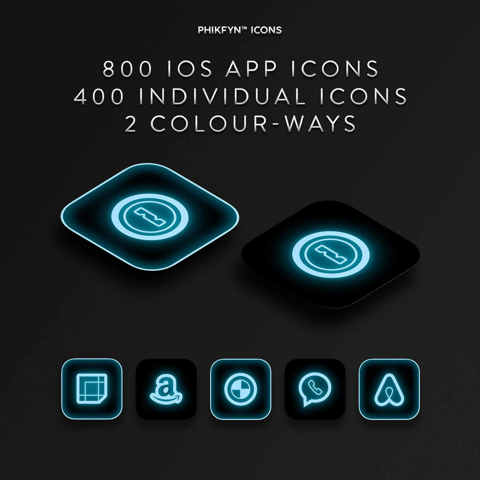 800 Blue Neon Glow iOS 14 iPhone App Icon Pack Premium 800 Blue Neon Glow iOS 14 iPhone App Icon Pack Premium