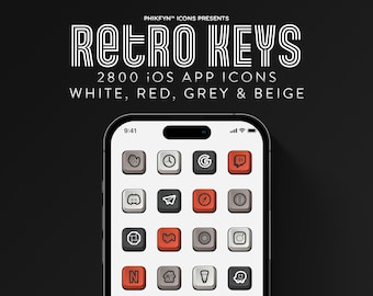 2800 Skeuomorphic Retro Mechanical Keyboard iOS iPhone | Social Media | Icons Pack