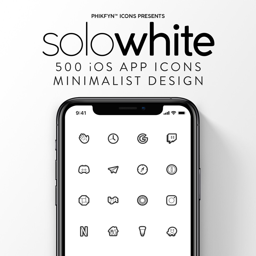 500 White App Icons Pack for Iphone Ios 14 Minimalist Ios - Etsy