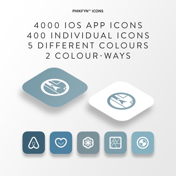 4000 Denim Blue Ios 14 Iphone Minimalist App Icons Pack Etsy