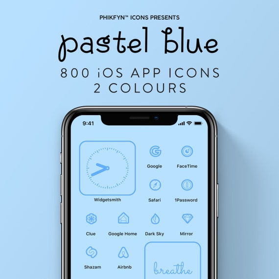 800 Pastel Blue Ios 14 Iphone App Icon Pack Minimalist Etsy - app icon aesthetic roblox logo blue