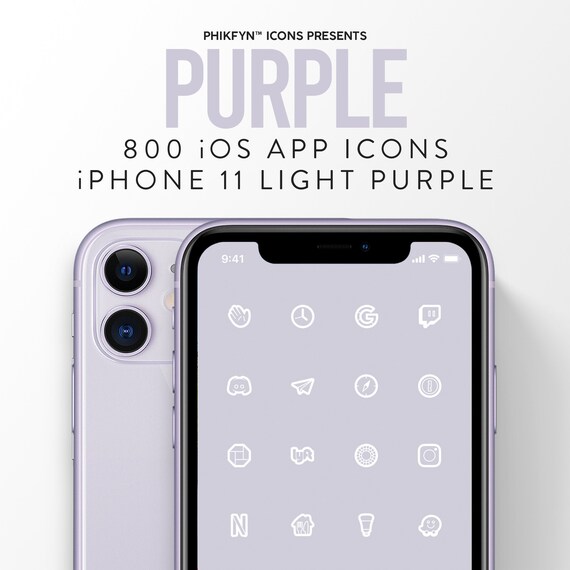 800 Light Purple Ios 14 Iphone 11 Aesthetic Minimalist App Etsy