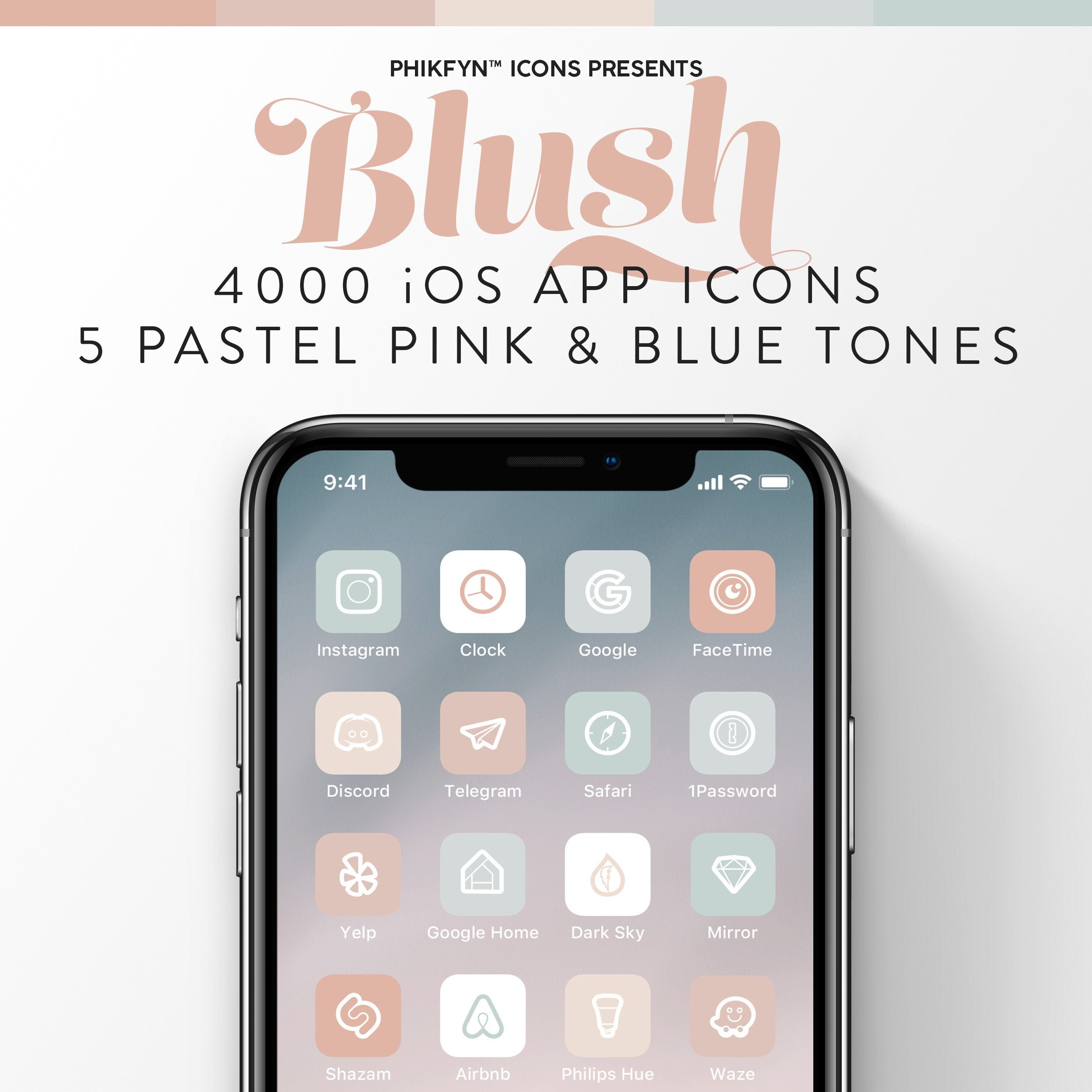 4000 Pastel Blush Pink Ios 14 Iphone Minimalist App Icons Pack Etsy