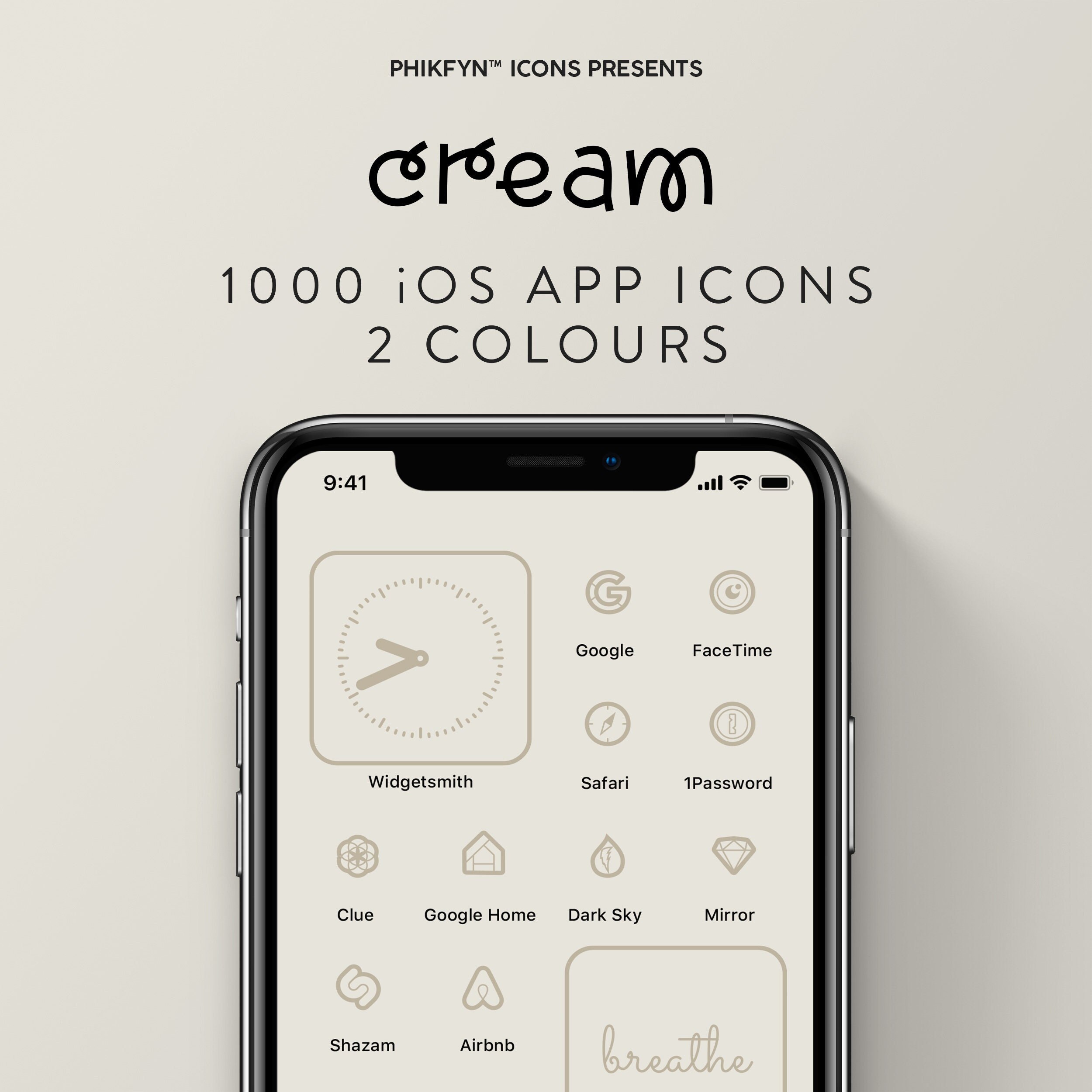 1000 Cream/beige Ios Iphone App Icon Pack Minimalist - Etsy India