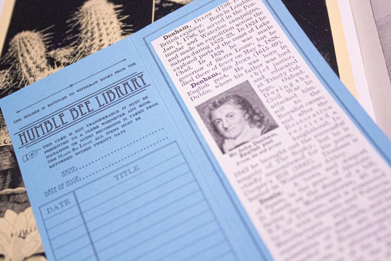 Personalised handprinted Bookmark: Library card Fern leaf image 9