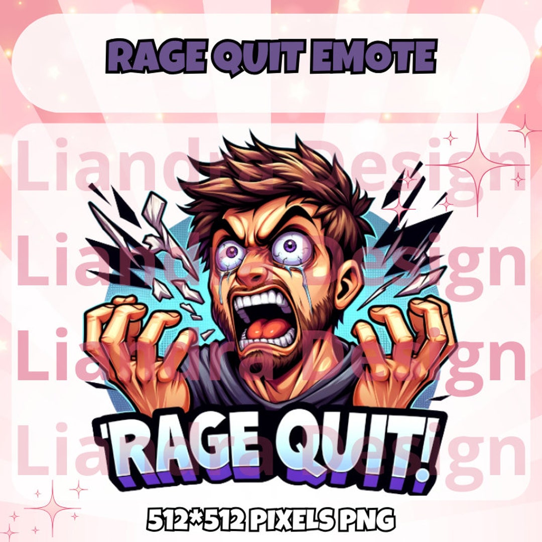 RAGE QUIT Twitch Emote Funny Twitch Emote Rage Twitch Discord Youtube