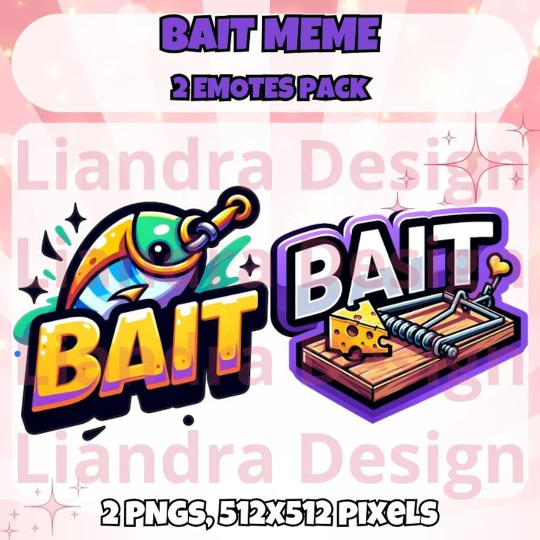 BAIT MEME Twitch Emote Set Bait Twitch Emotes 2 Different Version